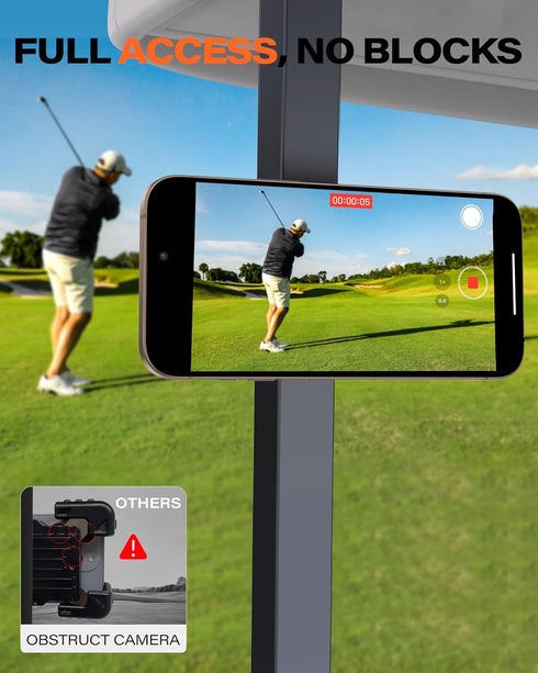 A2C Gray(2 Pack)) Alloy Magnetic Golf Cart Phone Holder for MagSafe iPhone, Unique Golf Gifts for Men Golfers Dad