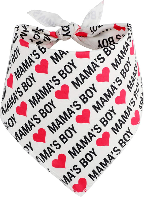 BoomBone Dog Valentines Day Bandana 2 Pack, Triangle Bibs Pet Scarf for Small Dogs, Puppy Cat