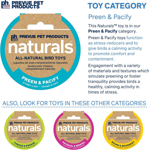 Prevue Hendryx 62803 Naturals Coco Rope Mini Bird Toy - 8 x 2.5