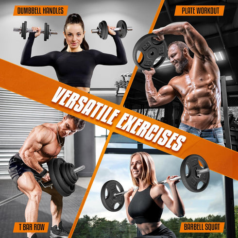 Yes4All Standard 1" Cast Iron Weight Plate, Ideal for Strength Training, Multiple Weights Available