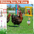 VioraWhite 7 2 4 Pack Pcs Chicken Toys, Hanging Chicken Wind Chime, Pcs Coop Mirror Toys with Bells Beak Grinding
