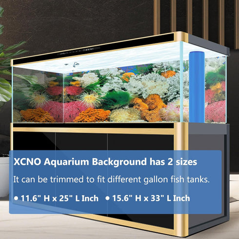 Aquatic Plant Aquarium Background Sticker – Coral HD Fish Backgrounds for Aquariums, 2 Sided 16"x 33" Fish Tank