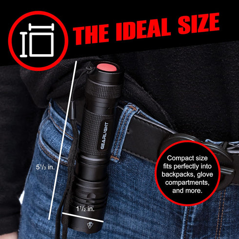 GearLight LED Tactical Flashlights - High Lumens Mini Flashlights for EDC Carry, Compact Emergency Gear, Water Resistant
