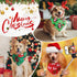 50 Set 25 (31.5 21.7 21.7) Preboun Pcs Christmas Dog Bandanas Bulk Red and Green Bandanas for Dogs Triangle Kerchief