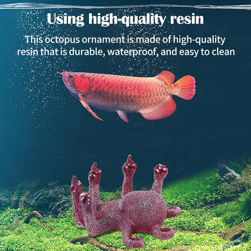 Octopus Aquarium Ornaments, Purple Artificial Sea Life Decoration, Glowing Fingers for Various Fish Tanks