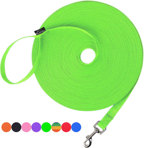 Hi Kiss Dog Obedience Recall Training Lead, 15ft to 100ft, Great for Training, Play, Camping, or Backyard