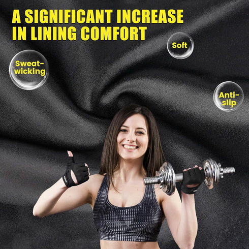 HOZMOZ Ventilated Weight Lifting Gloves, Thick Padded Workout Gym Gloves with Full Palm Protection & Grip & Shock