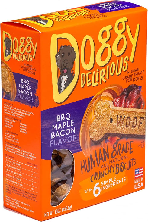 Crunchy Dog Treats for All Pet Sizes - 100% Human-Grade, BBQ Maple Bacon, 16 Oz, Delicious Snacks