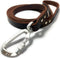 Leather Dog Leash with Locking Carabiner - Strong and Soft for Training and Walking, 6 Ft Long x ¾” Wide