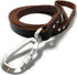 Leather Dog Leash with Locking Carabiner - Strong and Soft for Training and Walking, 6 Ft Long x ¾” Wide
