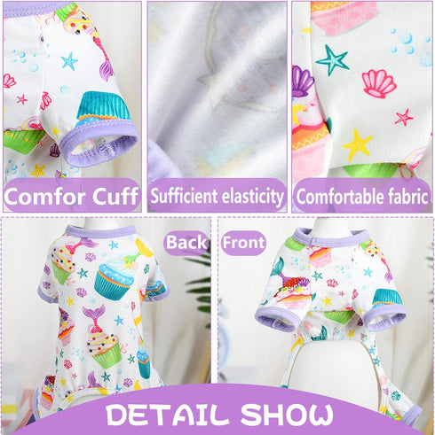 Dog Pajamas for Small Dogs - Chihuahua Pajamas, Soft Pet Pjs, Extra Small Puppy Clothes (Cake, XX-Large)