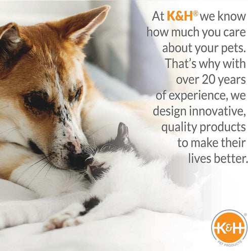 K&H Pet Products Mother's Heartbeat Heated Dog Bed with Bone Pillow, Heartbeat Puppy Toy, Gray 11 X 13 Inches