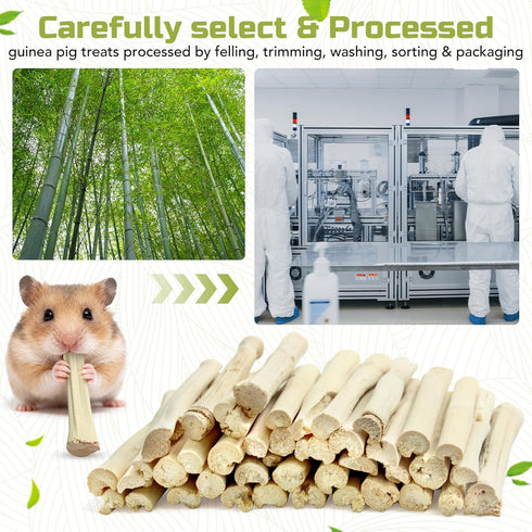 StyEdEk 430g Chinchilla, Natural Sweet Bamboo Chew Toys Chew Sticks Bamboo Sticks Teething Toy for Rabbit, Bunny