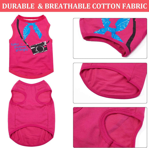 9 Pieces Printed Pet Shirts, Cute Dog T Shirts for Summer, Soft Breathable Sweatshirt for Small Medium Dogs