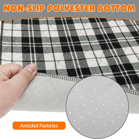 2 Pack 36"x 41" KOOLTAIL Reusable Puppy Pads, Washable Pee Pads for Dogs-Waterproof Non-Slip Plaid Puppy Training Pads