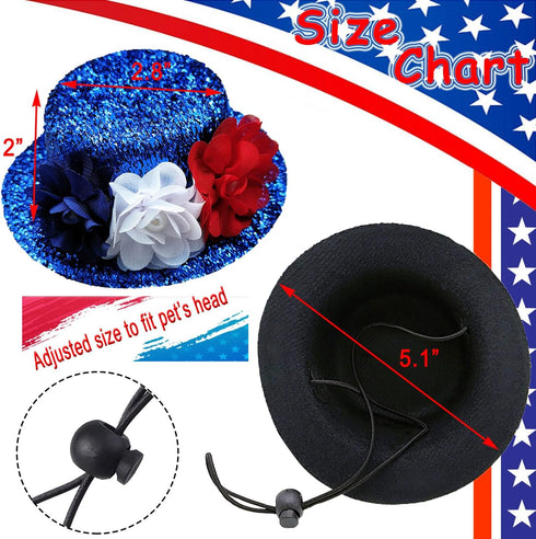4PCS Pet Independence Day Costume, 4th of July Dog Tulle Dress Collar Flowers, Cute Tutu Skirt USA Patriotic Outfit