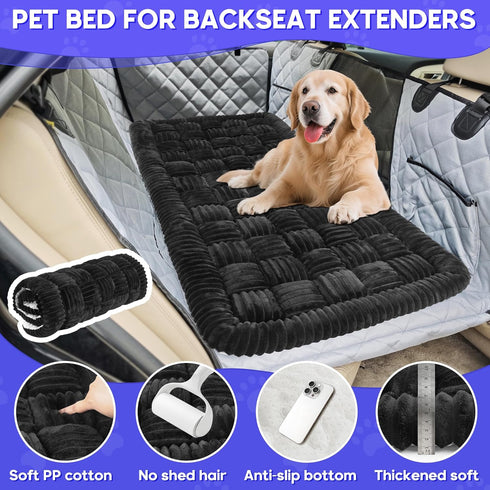 (50"x24.6") Dog Car Bed Mat, Non-Slip Backseat Extender Pet Blanket, Plaid Dog Bed for SUVs, Sedans & Trucks