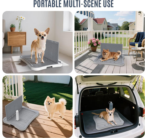 BUPIHUKA 20.1"15.4" Pee Pad Holder, Indoor Dog Potty for Dogs, Puppy Pad Holder, Puppy Potty Training Tray with Splash