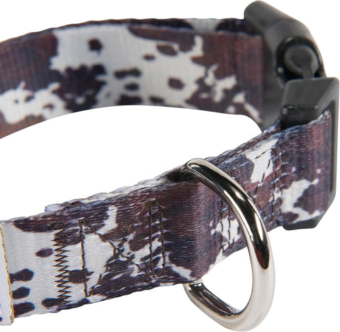 Hooey Nomad Dog Collar, Durable Polyester Webbing with Graphic-Inspired Prints, Just Cow, Medium