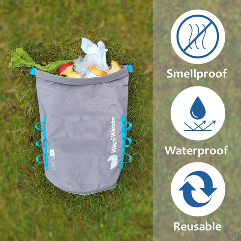 Odor-Proof Reusable Waste Bag for Dogs - Perfect for Hiking & Camping