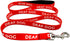 Deaf Dog Leash - Hard of Hearing Warning Accessories for Small Medium Large Dogs, Padded Handle, Red