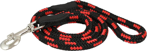 Dogs My Love 6ft Long Braided Rope Dog Leash, Red with Black, Large (1/2" Diam)