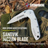Folding Pocket Knife with Clip - 3.1” Sandvik 14C28N Stainless Steel Blade, Titanium Coated Serrated, SS410 Handle for