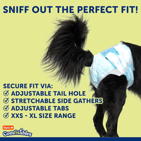 5 count, Hartz Comfitables Disposable Dog Diapers, Size XL Comfortable & Secure Fit, Easy to Put On, Super Absorbent