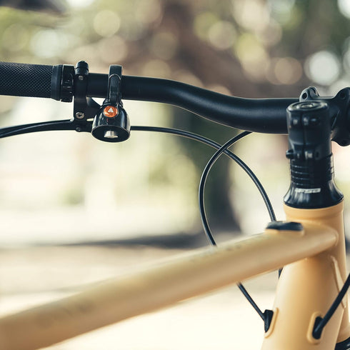 Granite Cricket Mountain Bike Bell, Single-Strike and Constant Cowbell Modes for 22.2mm to 35mm Handlebars
