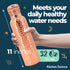 Pure Copper Water Bottle (34oz/1000 ml) with Copper Tumbler, Carrying Bag & Deco Sleeve, Lab-Tested, Leak-Proof