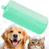 3-in-1 Triangular Dog Bath Brush for Dogs & Cats, Silicone Pet Grooming