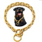 12MM Byzantine Chain Metal Dog Collar - Heavy Duty Slip Collars for Dogs (14"-30") (20, Gold)