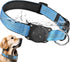 Airtag Dog Collar, Waterproof Air Tag Holder, Reflective Comfortable Padded Adjustable Collar for Heavy Duty Dogs, Blue