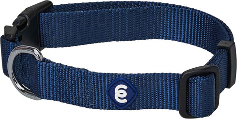 Blueberry Pet Essentials Large Dog Collar, Adjustable Classic Solid Color Nylon Collar for Large Dogs, True Navy