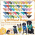 100 Sweetude Pcs Plaid Dog Bandanas Bulk Paw Print Dog Scarf Bibs Puppy Pet Bandanas with Captions Adjustable Cat