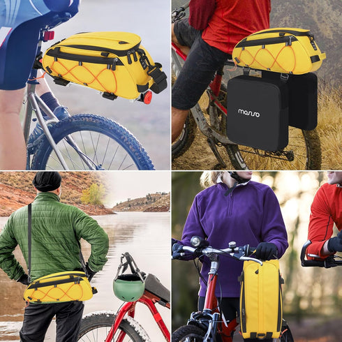MOSISO Bike Rack Bag with 2 Removable Panniers, Waterproof Trunk Cooler Storage Bag for Bicycle Rear Seat