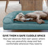 Furhaven Cooling Gel Dog Bed for Medium/Small Dogs, Removable Bolsters & Washable Cover, Plush & Suede Sofa for Dogs Up