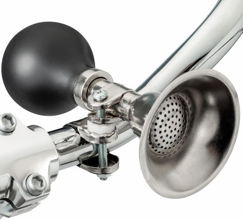 Schwinn Classic Retro Bike Horn, Loud Chrome Design, Weather Resistant, Universal Attachment for Adult and Kids Bikes