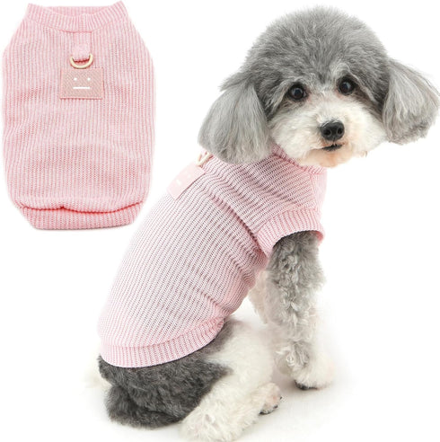 Zunea Dog Shirts for Small Dogs Girls, Summer Puppy Clothes T-Shirt with Leash Ring, Soft Breathable Sleeveless Basic