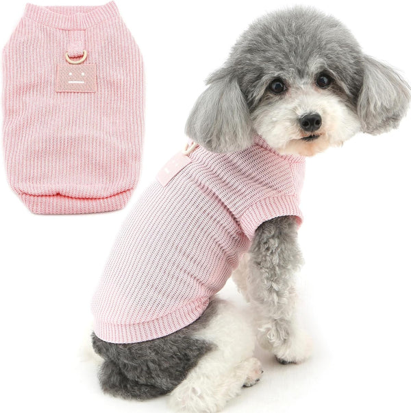 Zunea Dog Shirts for Small Dogs Girls, Summer Puppy Clothes T-Shirt with Leash Ring, Soft Breathable Sleeveless Basic
