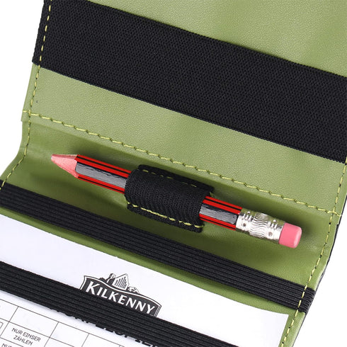 Leather Golf Scorecard Holder - Premium Golf Stat Tracker Sheet, Large Size 7.6x4.5IN