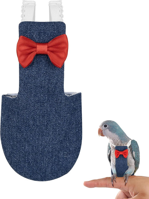 CAIRIAC Parrot Clothes - Diaper Bird Flight Suit with Adjustable Straps and Training