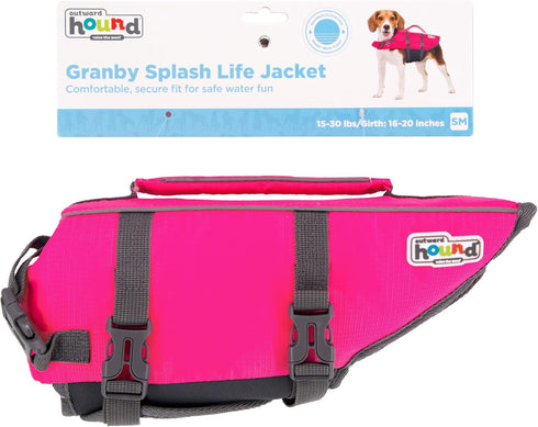 Outward Hound Granby Splash Dog Life Jacket, Small, Pink