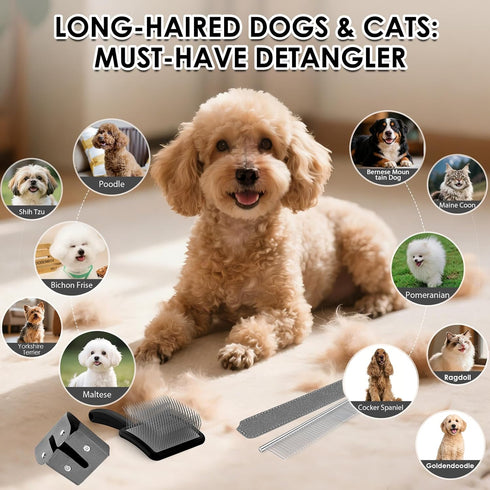 Large Slicker Brush for Dogs,Doodle Brush for Poodles, Goldendoodles, Labradoodle, Extra Long Pins for Detangling