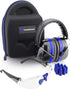 TradeSmart All-in-One Shooting Ear Protection - Comfort+ NRR 28 Earmuffs, Glasses & Earplugs with Carry Case
