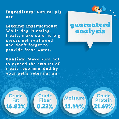 Jack&Pup Extra Thick Whole Pig Ears for Dogs - Premium Natural Pork Chews, 10 Pack, Excellent Rawhide Alternative