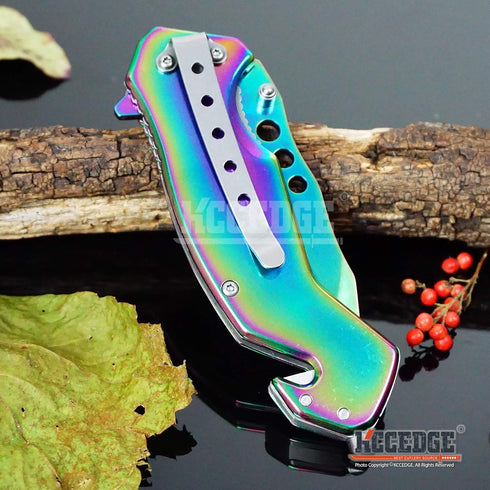 KCCEDGE BEST CUTLERY SOURCE EDC Pocket Knife, Razor Sharp Edge Drop Point Blade, Camping Gear