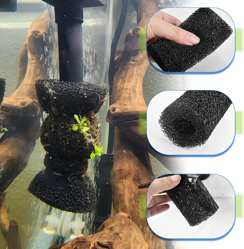 12 Pieces Aquarium Filter Sponge, 0.8" Intake Coarse Sponge Filter for Fish Tank, Protect Fish Fry and Shrimp
