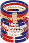 Cooluckday 10 Pack Game Day Bracelets for Women Football Stackable Charm Sports