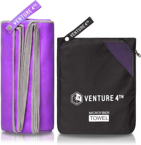 4TH Backpacking, Swimming, 3 VENTURE Quick Dry Travel Towel - Fast Drying Ultra Soft Microfiber Towels - Essential